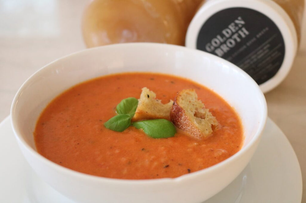 Roasted Tomato Soup With Golden Broth
